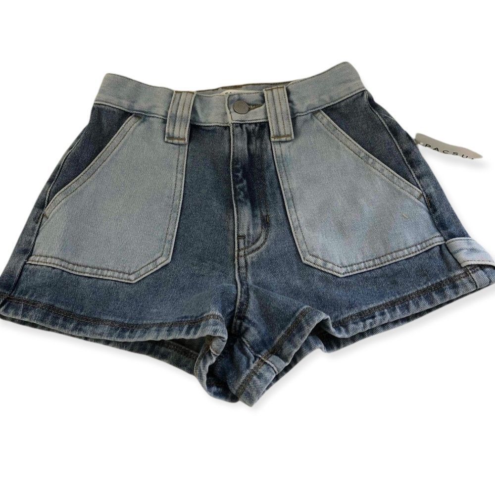 PACSUN NWT 2-tone Denim Shorts 23 - Picture 2 of 7